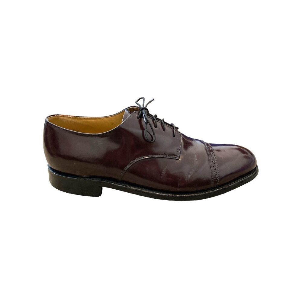 JOHNSTON & MURPHY MEN'S BURGUNDY LEATHER ALDRICH II CAP TOE WINGTIPS  9D/B